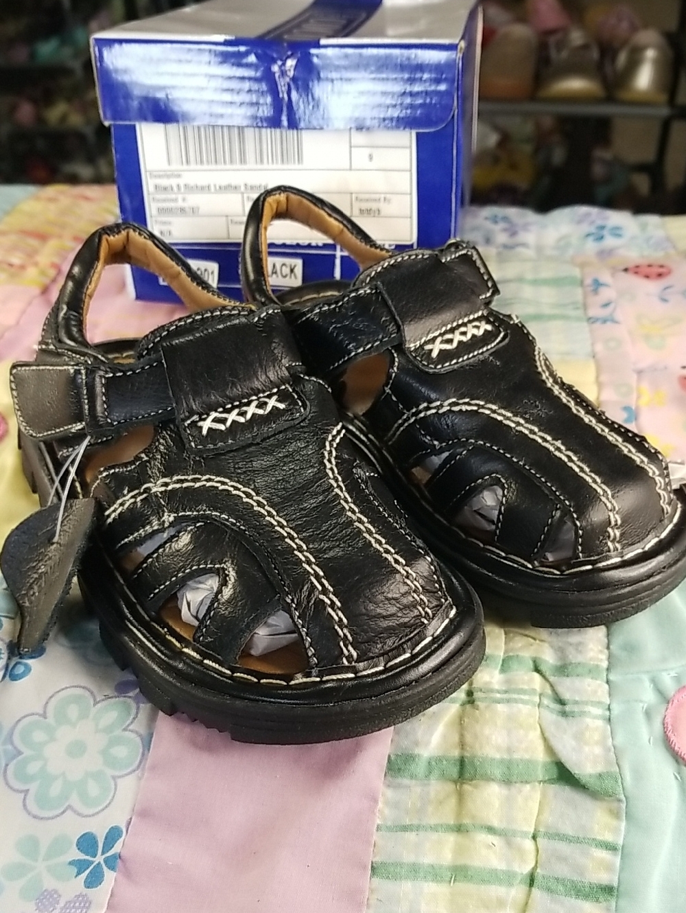 Coco Jumbo Black Leather Fisherman-Style Sandals Size 9 NIB